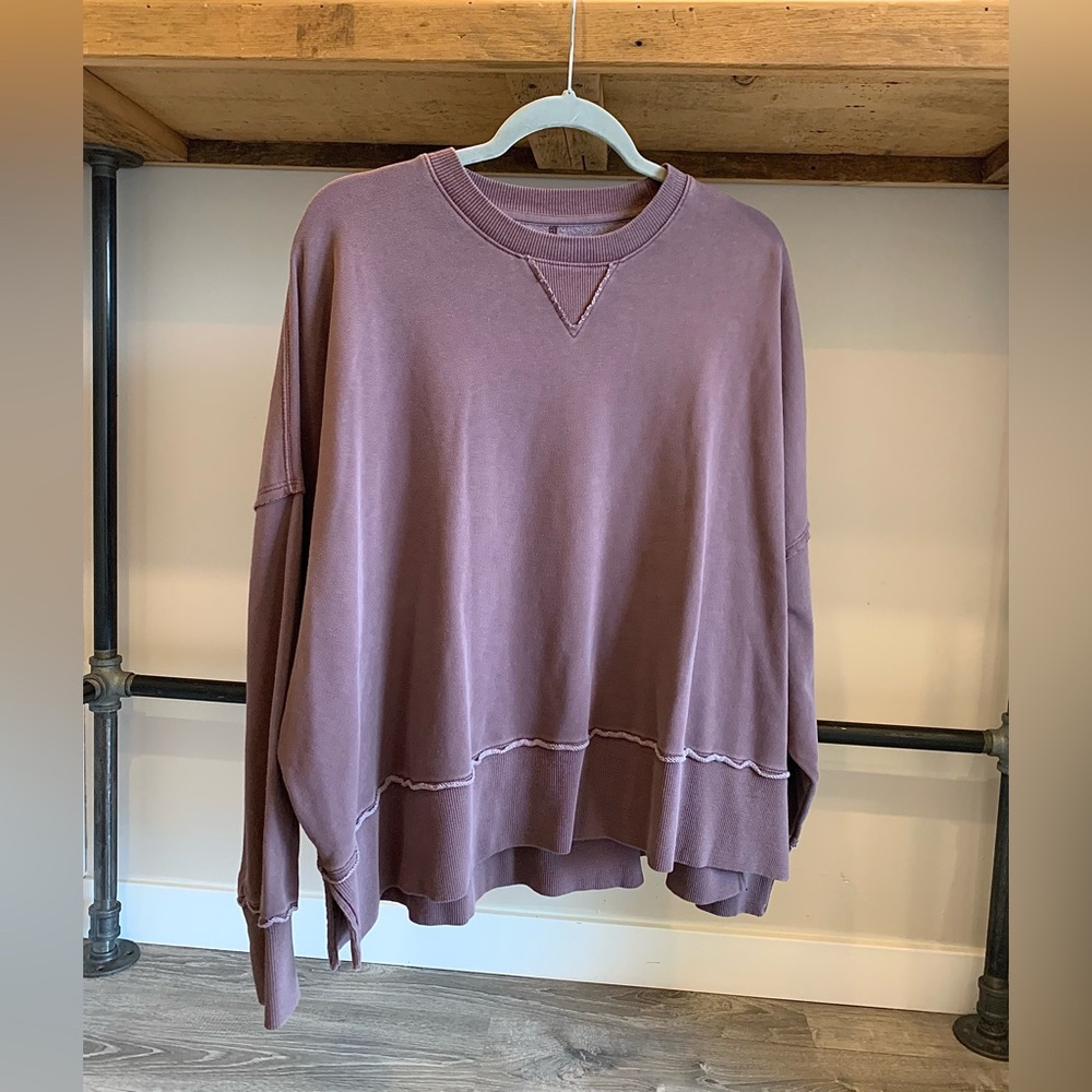 NWT American Eagle Vintage Boxy Cropped Sweatshirt (M) Brown
